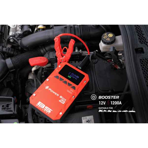 Accubooster met luchtcompressor
