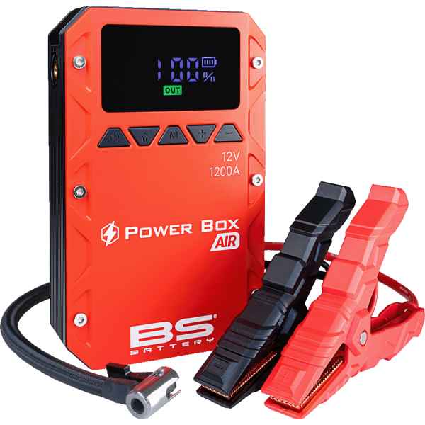 Accubooster met luchtcompressor